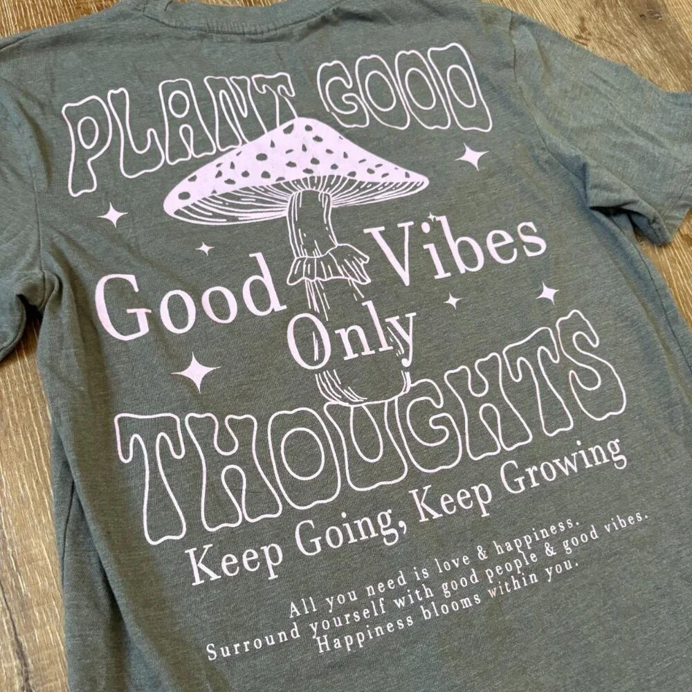 Good Vibes Only Mushroom Graphic Tee - Picture 2 of 5